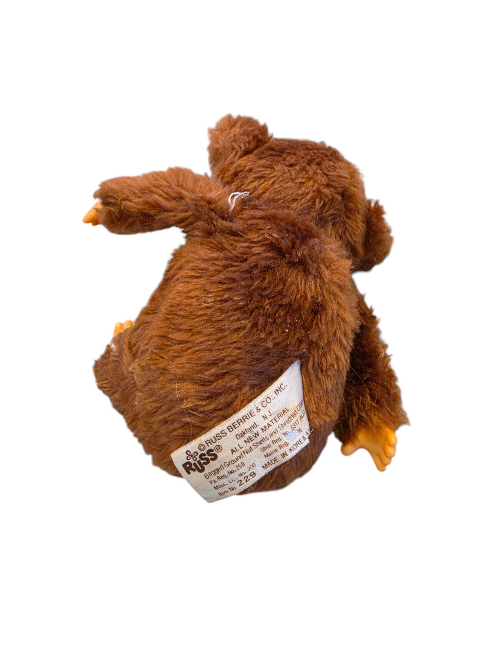 Vintage Russ Berrie Tubby Plush Thumb Sucker Bear 7" Stuffed Animal - Picture 5 of 6